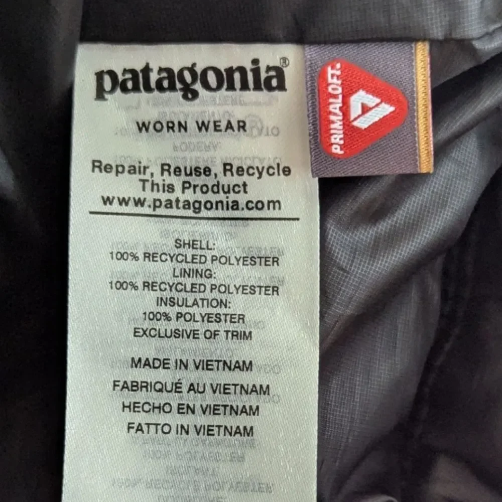 Patagonia x Ebay Embroidered Black Quilted Vest Zip Up Women's XXS STY84247 FA19 - Picture 8 of 9